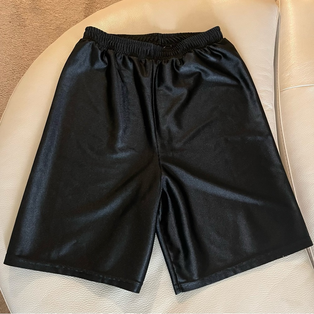 Size Small Black Silk Basketball Shorts
